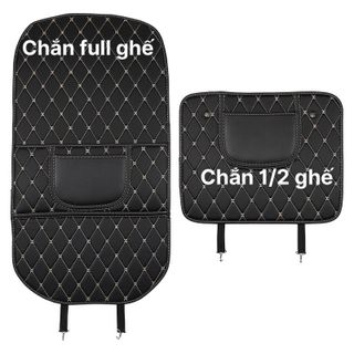 Tấm chắn lưng ghế logo hãng chống trầy bẩn vào lưng ghế kiêm đựng điện thoại dễ dàng vệ sinh bằng da siêu bền