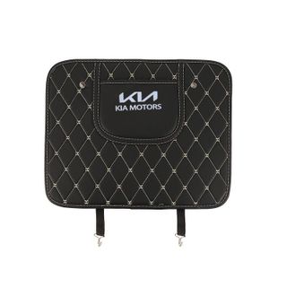 Tấm chắn lưng ghế logo hãng chống trầy bẩn vào lưng ghế kiêm đựng điện thoại dễ dàng vệ sinh bằng da siêu bền