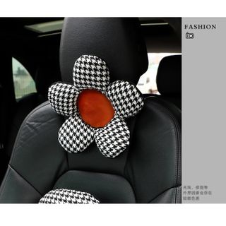 Gối tựa đầu bông hoa Houndstooth - gối tựa lưng ô tô họa tiết sang chảnh - Mộc Lan Phụ Kiện Xế Yêu