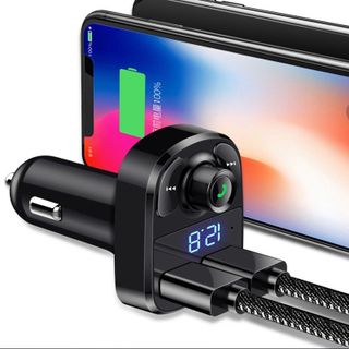 Tẩu phát nhạc Bluetooth trên ô tô, hỗ trợ đàm thoại rảnh tay Hyundai HY82 - Sạc nhanh QC3.0 điện thoại, máy tính bảng