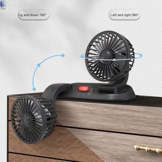 Quạt Đôi Mini Cắm Tẩu Xoay 360 Độ Nhỏ Gọn Để Taplo,Quạt Làm Mát Trên Ô TÔ 24V Dành Cho Xe Tải Mộc Lan - Phụ kiện xế yêu