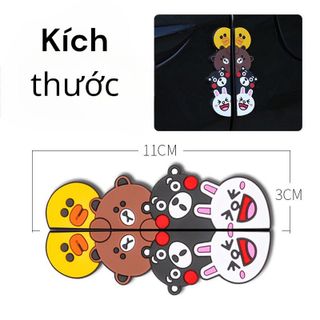 bộ 4 chi tiết dán chống xước cửa xe,tay nắm cửa ô tô nhiều hình ngộ nghĩnh dán bảo vệ xe hơi