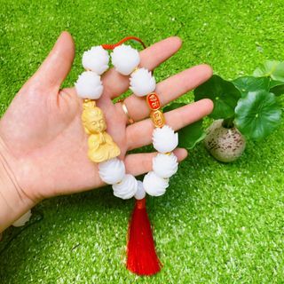 Khánh Phật Quan Âm Bình An Treo Xe - Khánh Treo Cửu Liên Hoa Bồ Đề Lá Sen Thu Hút Tài Lộc May Mắn Cho Chủ Xe