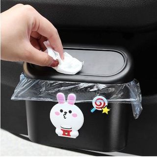 Thùng rác để trên ô tô mini siêu tiện lợi gắn icon ngộ ngĩnh - chất liệu nhựa ABS cao cấp Mộc Lan - Phụ kiện xế yêu