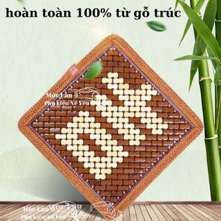 Bộ Lót Ghế gỗ Trúc Hạt Vuông Bằng Tre Trúc Cho Ghế Ô Tô, Văn Phòng Có Hạt Bám Dính Thoáng Mát, Thoải Mái Thoáng Khí