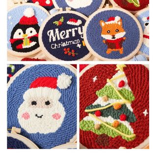 Bộ Quà Tặng Noel Giáng Sinh Tranh Thêu Len Thủ Công Handmade Cực sinh động Đầy sáng tạo. Kèm Đầy đủ bộ phụ kiện thêu ( Phù Hợp Kinh Doanh các Quán Nước-Hội nghị ) Hàng, Giá Tận Xưởng )