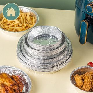 Set 10 Khay Giấy Bạc Lót Nồi Chiên Không Dầu, Đĩa Nhôm, đĩa giấy bạc Đường Kính 20-22cm