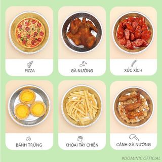 Set 10 Khay Giấy Bạc Lót Nồi Chiên Không Dầu, Đĩa Nhôm, đĩa giấy bạc Đường Kính 20-22cm