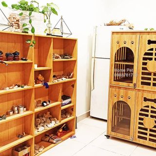 Chuồng Mèo Hai Tầng Gỗ MDF Cốt Lõi Xanh Chống Ẩm, Nhà Cho Thú Cưng Giá Tại Xưởng