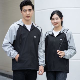 Áo khoác gió lót lưới nam nữ pha màu chống nước nhẹ