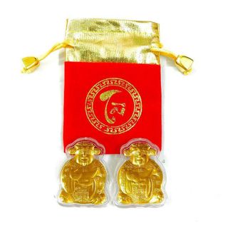 Ông Thần Tài Mạ Vàng Tặng Túi Gấm