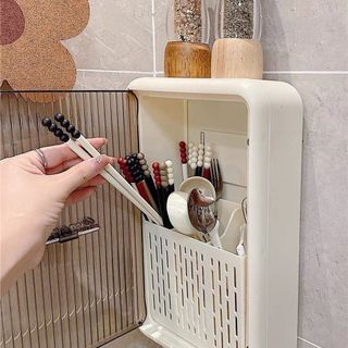 Hộp Đựng Đũa Gắn Tường Thoát Nước Tiện Dụng Cho Nhà Bếp / Nhà Hàng