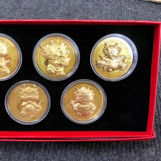 Hộp 5 đồng xu con Rồng