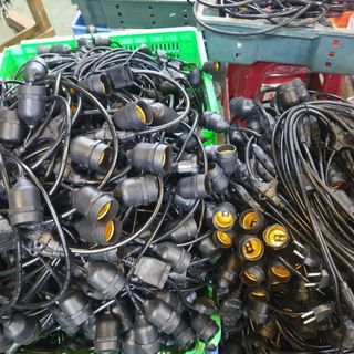 Dây đuôi đèn trang trí ngoài trời 10m + 15 đuôi E27 kín nước ip67 (HÀNG LOẠI 1)