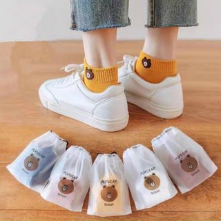 Set 10 đôi vớ gấu nữ co giãn thoáng mát đủ màu có túi đựng-Thu