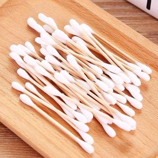 Tăm bông thân gỗ bịch 100 que, tăm bông ráy tai thân thiện với môi trường