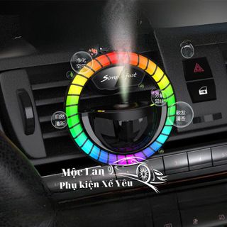 Máy Xông Tinh Dầu Cài Cửa Gió Với Đèn Led Nháy Theo Nhạc (Simpvefast) Ánh Sáng RGB-Tặng Ngay 2 Lọ Tinh dầu Khi Mua