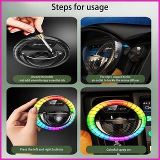 Máy Xông Tinh Dầu Cài Cửa Gió Với Đèn Led Nháy Theo Nhạc (Simpvefast) Ánh Sáng RGB-Tặng Ngay 2 Lọ Tinh dầu Khi Mua