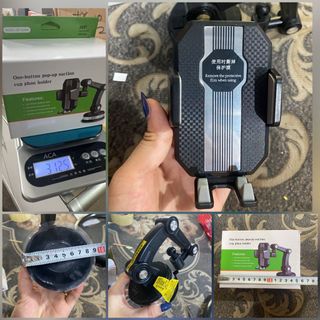 Giá đỡ điện thoại trên xe ô tô đế hút chân không cao cấp siêu chắc chắn xoay 360 độ - 3 khớp dài thông minh
