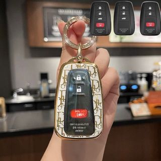 Bao chìa khóa ô tô TPU,HERMES mạ vàng DOIR toyota Camry , Altis ,Cross loại 3 nút và 4 bấm -ôm sát chìa bảo vệ ốp khóa
