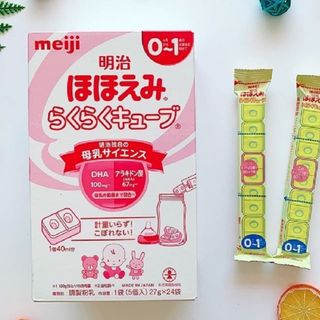 Sữa Meiji thanh cho trẻ từ 0 tháng - 1 tuổi Meiji Hohoemi Raku Raku Cube Date 09/2024 giá sỉ