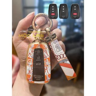 Bao chìa khóa ô tô TPU,HERMES mạ vàng DOIR toyota Camry , Altis ,Cross loại 3 nút và 4 bấm -ôm sát chìa bảo vệ ốp khóa