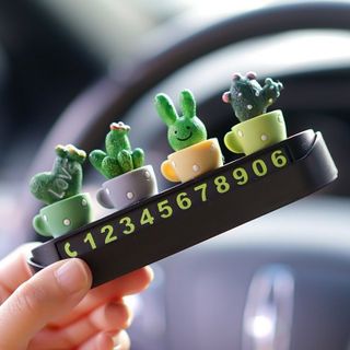 Bảng số điện thoại đặt taplo ô tô gắn chậu xương rồng xinh xắn - Mộc Lan Phụ Kiện Xế Yêu