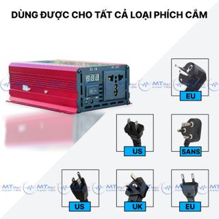 Bộ Kích Điện INVENTER 24V Ra 220V - Công Suất Lớn 1000W Dùng Được Cho Tất Cả Sản Phẩm Sử Dụng Điện Gia Đình, Oto, Xe Máy Tặng Kèm Bộ Kết Nối Ắc Qui