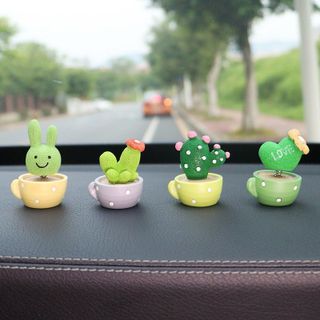 Sét 4 chậu cây xương rồng mini xinh xắn biểu tượng vừa mãnh liệt vừa yếu đuối nồng nàn chung thủy-Trang trí taplo oto