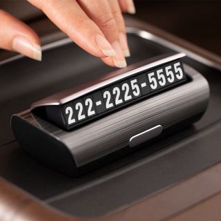 Bảng ghi số điện thoại đỗ xe ô tô YUMCHO cao cấp vân gỗ sang trọng 6 dãy số phản quang 2 màu đen,trắng