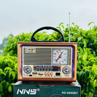 Đài Radio NS 8890BT - Loa Nghe Nhạc Bluetooth Khiêm Đài FM Cổ Điển, Đầy Đủ Chức Năng, Đồng Hồ, Âm Thanh Chất Lượng, Hỗ Trợ Thẻ Nhớ và USB Giá Siêu Rẻ giá sỉ