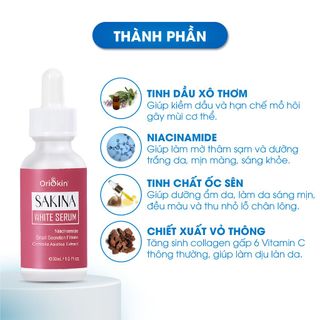 Serum Mờ Thâm Nách, Mông, Thâm Đầu Gối, Khuỷu Tay, Khử Mùi Vùng Nách Oriskin Sakina White Serum 30ml