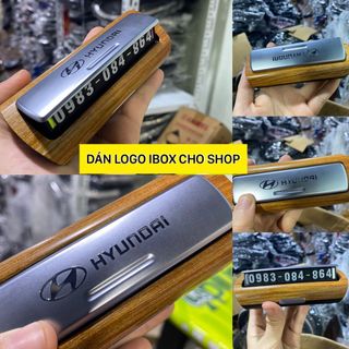 Bảng ghi số điện thoại đỗ xe ô tô YUMCHO dán Logo hãng Xe cao cấp vân gỗ sang trọng 6 dãy số phản quang