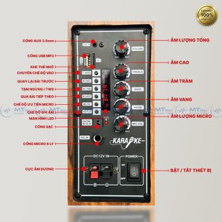 Loa xách tay di động BK51 - Loa Karaoke Chính Hãng Giá Rẻ Công Suất Lớn 100W Bass 20cm Âm Thanh Mạnh Mẽ Tặng Kèm 2 Micro Không Dây Cao Cấp Bảo Hành 12 Tháng