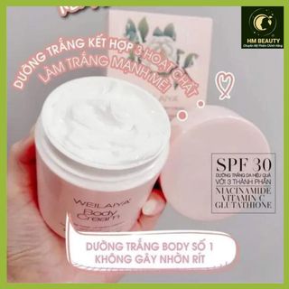 Kem body Weilaiya cream 200gram kích trắng mịn nâng tone bảo vệ chăm sóc dưỡng tái tạo da kháng nắng tự nhiên hiệu quả tối ưu