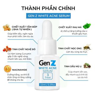 Serum Giảm Mụn Oriskin GenZ White Acne Serum Loại Bỏ Các Loại Mụn Viêm, Trứng Cá Và Mụn Đầu Đen 30ml