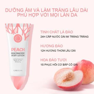 [CHÍNH HÃNG] Kem Body Dưỡng Sữa dưỡng thể Làm trắng da GMEELAN Peach Niacinamide Body Lotion Dưỡng ẩm Sáng Da Cream 100g - Giá bán buôn - Giá sỉ