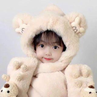 MŨ LÔNG KÈM KHĂN VÀ GĂNG TAY CHO BÉ