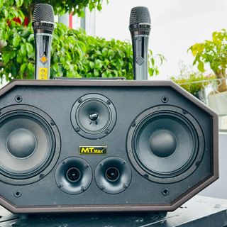 Loa Xách Tay Karaoke Chính Hãng MTMax DK08 Pro - Loa 5 Đường Tiếng Công Suất Lớn 420W, Thiết Kế Độc Đáo, 2 Bass 15cm Siêu Trầm Ấm, Căng Chắc Bảo Hành 12 Tháng Tặng Kèm 2 Micro Không Dây Và Bộ Pin Sạc Đa Năng