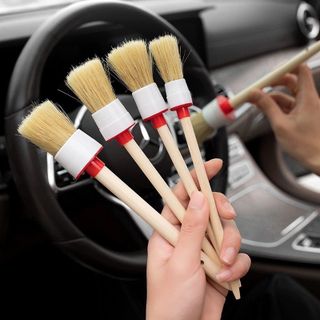 Bộ 5 Cọ vệ sinh ô tô, chổi lau xe ô tô, cọ lông heo đa năng DETAILING, cọ các vị trí khó,nhỏ của xe Tiện lợi khi sử dụng