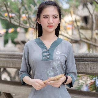 Áo Lam Đến Chùa, Vải Đũi Mềm Mại Thấm Hút Tốt, Pháp Phục Huyền Trang - M 388