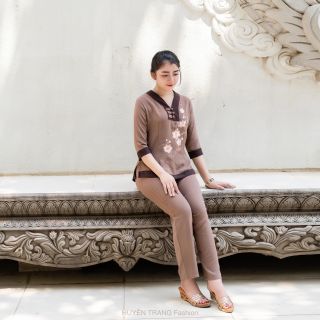 Áo Lam Đến Chùa, Vải Đũi Mềm Mại Thấm Hút Tốt, Pháp Phục Huyền Trang - M 388