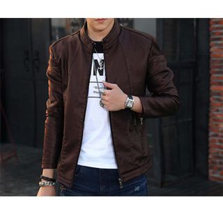 Áo khoác da nam lót lông mềm mịn mặc ấm không gây nóng nực DL14