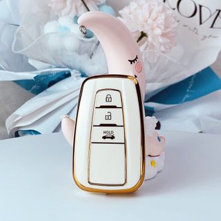 Bao chìa khóa ô tô TPU mạ crom toyota Camry 2019 - 2022, Altis 2022loại 3 nút và 4 bấm -ôm sát chìa bảo vệ ốp khóa