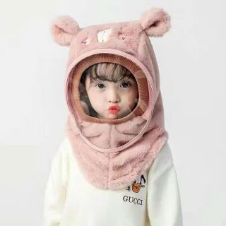 Mũ Len Lông Cừu Trùm Đầu Kèm Kính Chắn Gió Chống Bụi Bảo Vệ Bé, Nón Len Mềm Mịn Cho Bé