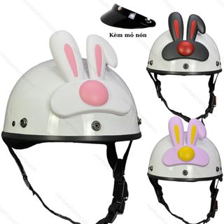Tai thỏ gắn nón bảo hiểm cute , tai thỏ phụ kiện gắn nón bảo hiểm xinh xắn kèm keo 3M giá sỉ