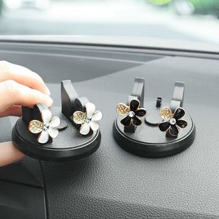 Giá Đỡ Điện Thoại xoay 360 độ Đính Đá Hoa Trà - Gấu Bearik-kiêm bảng ghi số điện thoại cao cấp để taplo ô tô