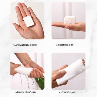 COMBO 20 Khăn nén hình viên kẹo Hàn Quốc đa năng tiện dụng,khăn nén hình vuông size 24x30cm túi 20 viên