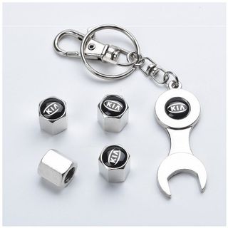 (11 hãng) Bộ 4 nắp chụp van ô tô theo hãng xe chất liệu inox chống han rỉ - tặng kèm cờ lê và móc khóa tiện lợi