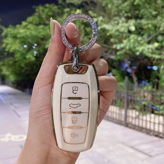 Móc khóa đính đá-móc chìa khóa ô tô,xe máy-hình khuyên sang trọng